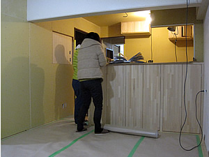 ⑦ カウンター下造作収納完成