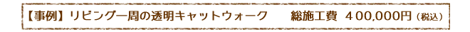 【事例】リビング一周のキャットウォーク 総施工費40万円